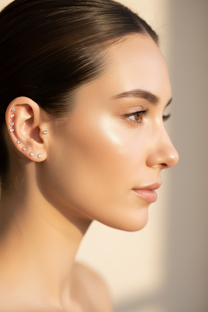 Crystal ear seed worn on the ear